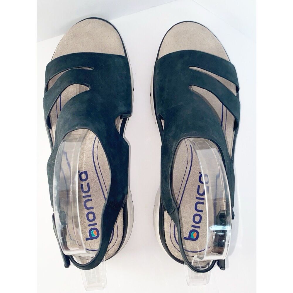 BIONICA Akela Sandals Womens 9 Black White Strappy Outdoor Casual Comfort Sporty - Picture 7 of 14